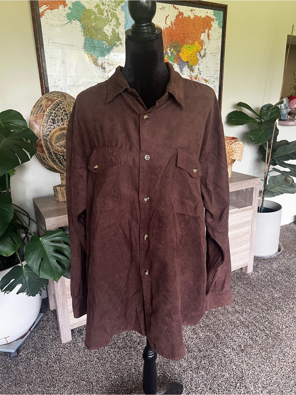 Men's Brown Suede Lightweight Shirt